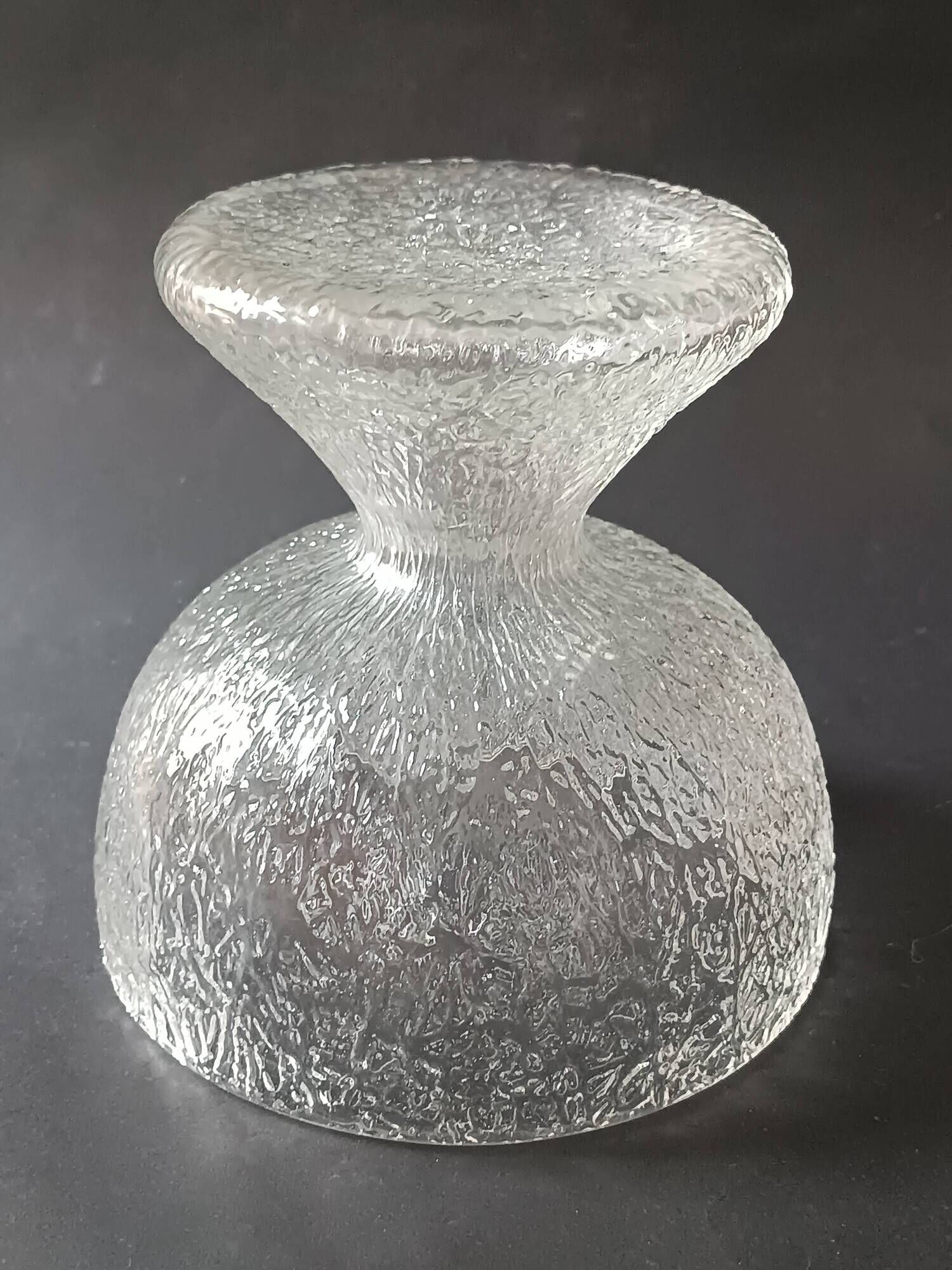 Vintage frosted crystal footed bowl