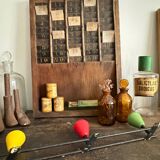 Vintage wooden ball wall coat rack