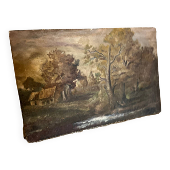 Peinture paysage signée 1935