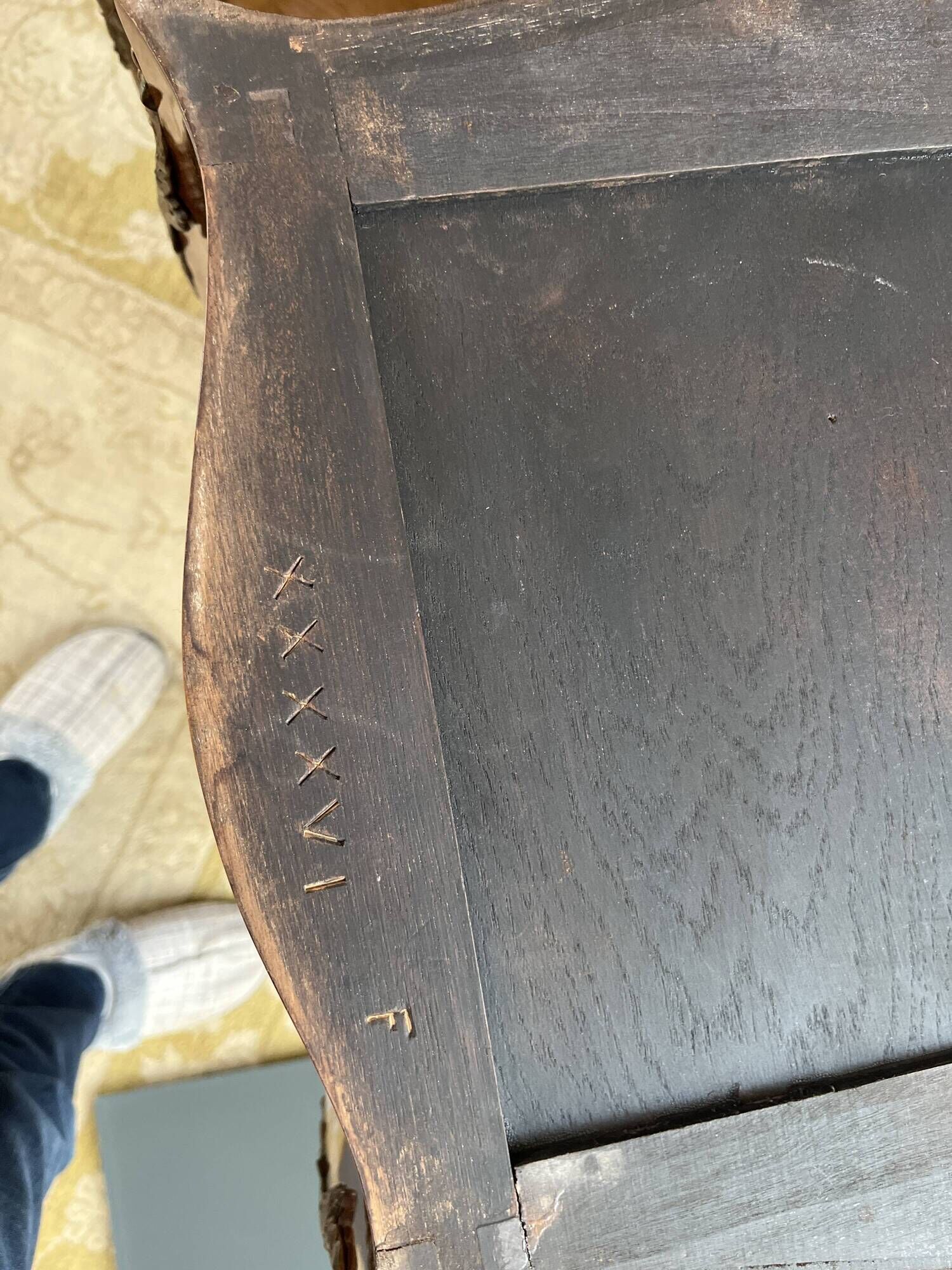 Bedside table in marquetry