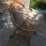 Basket armchair in rattan