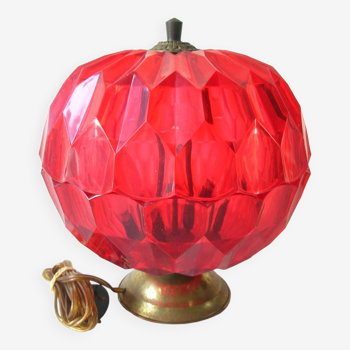 Ancienne lampe à poser 2 feux spoutnik boule à facette diamant années 1960/70