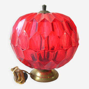 Old 2-light sputnik table lamp with diamond faceted ball from the 1960s/70s