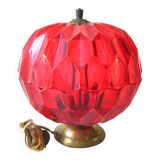 Old 2-light sputnik table lamp with diamond faceted ball from the 1960s/70s