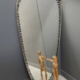 1960s Mirror with black docoration and gold color edging