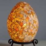 Large vintage glass mosaic egg lamp