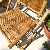 Ensemble de jardin en bambou (table +deux chaises)