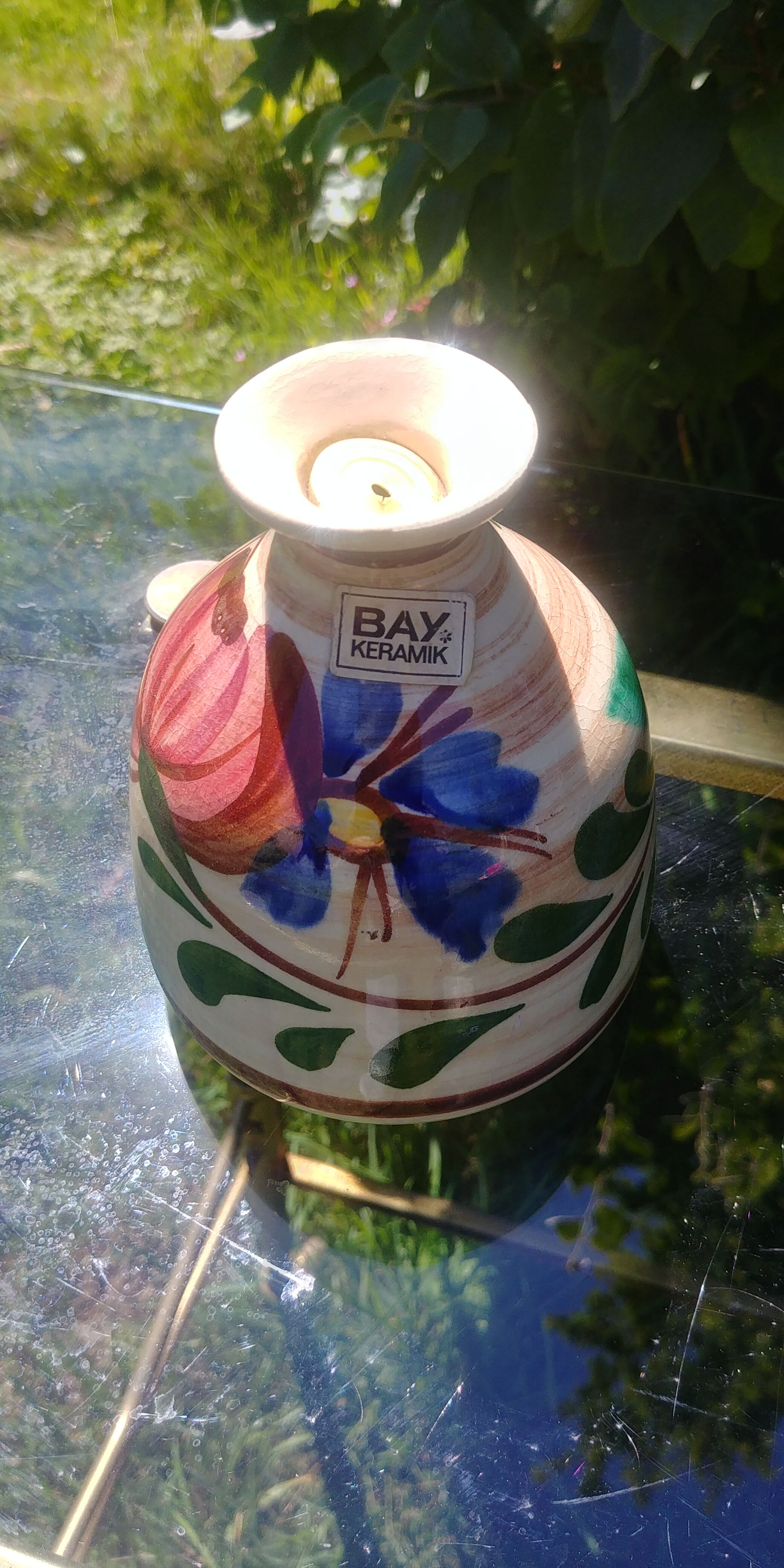 Small Glazed ceramic vase Vintage Bay Keramik W.Germany 60s/70s