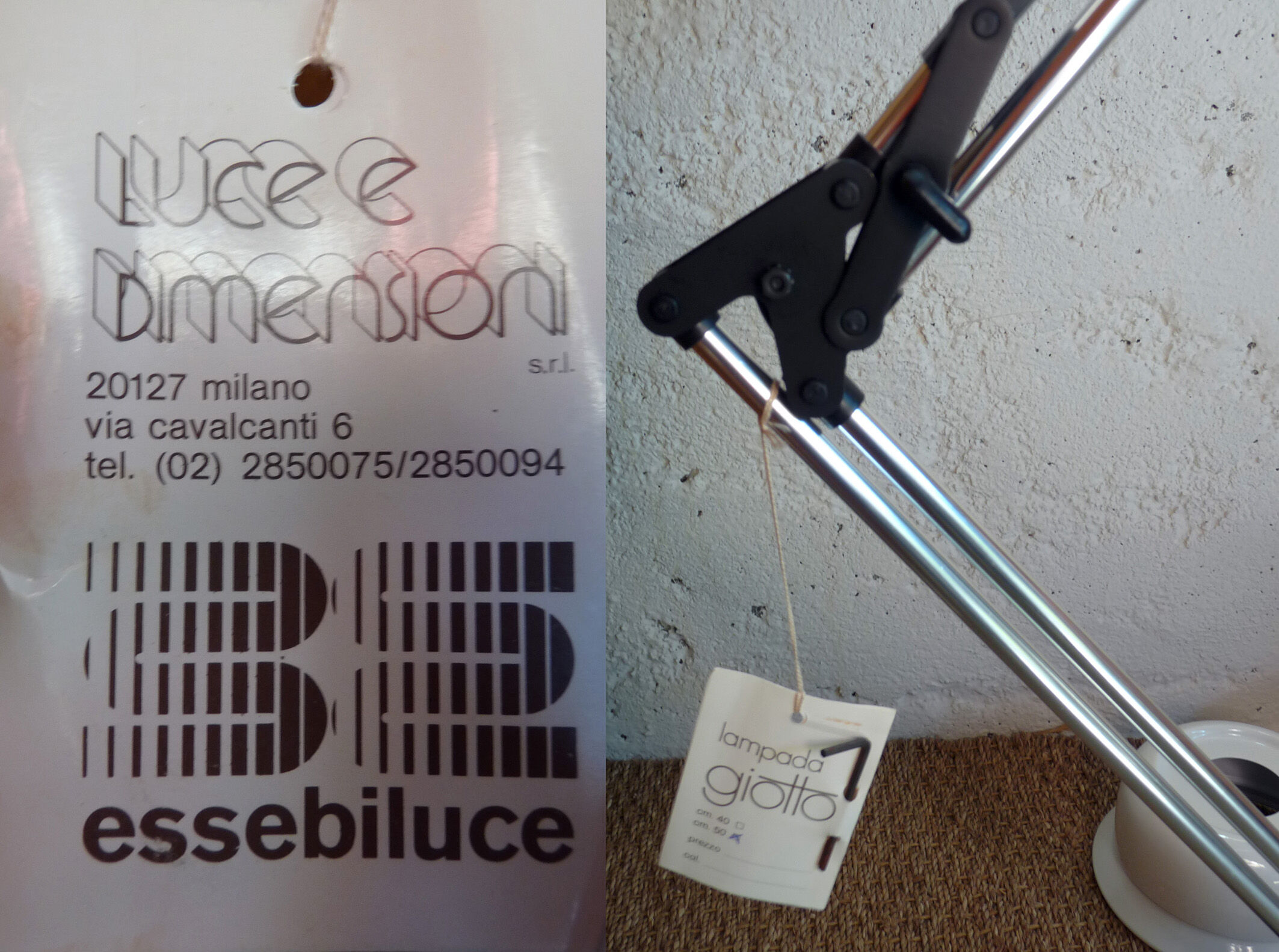 Lampe à poser géante modèle Giotto éditée par LUCE e DIMENSIONI – années 80