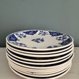 Set of 11 Gien earthenware dessert plates