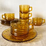 Vereco cups in amber glass