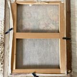 Painting, framed peony canvas