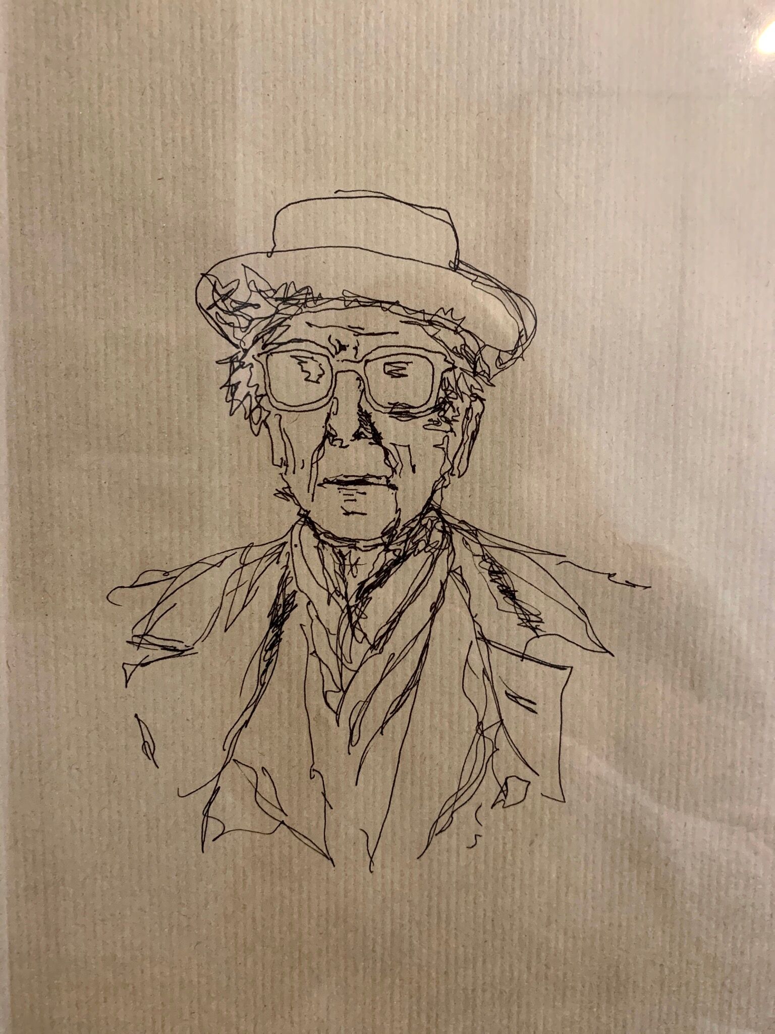 Esquisse originale portrait ee l’architecte Franck Loyd Whright