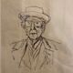 Esquisse originale portrait ee l’architecte Franck Loyd Whright