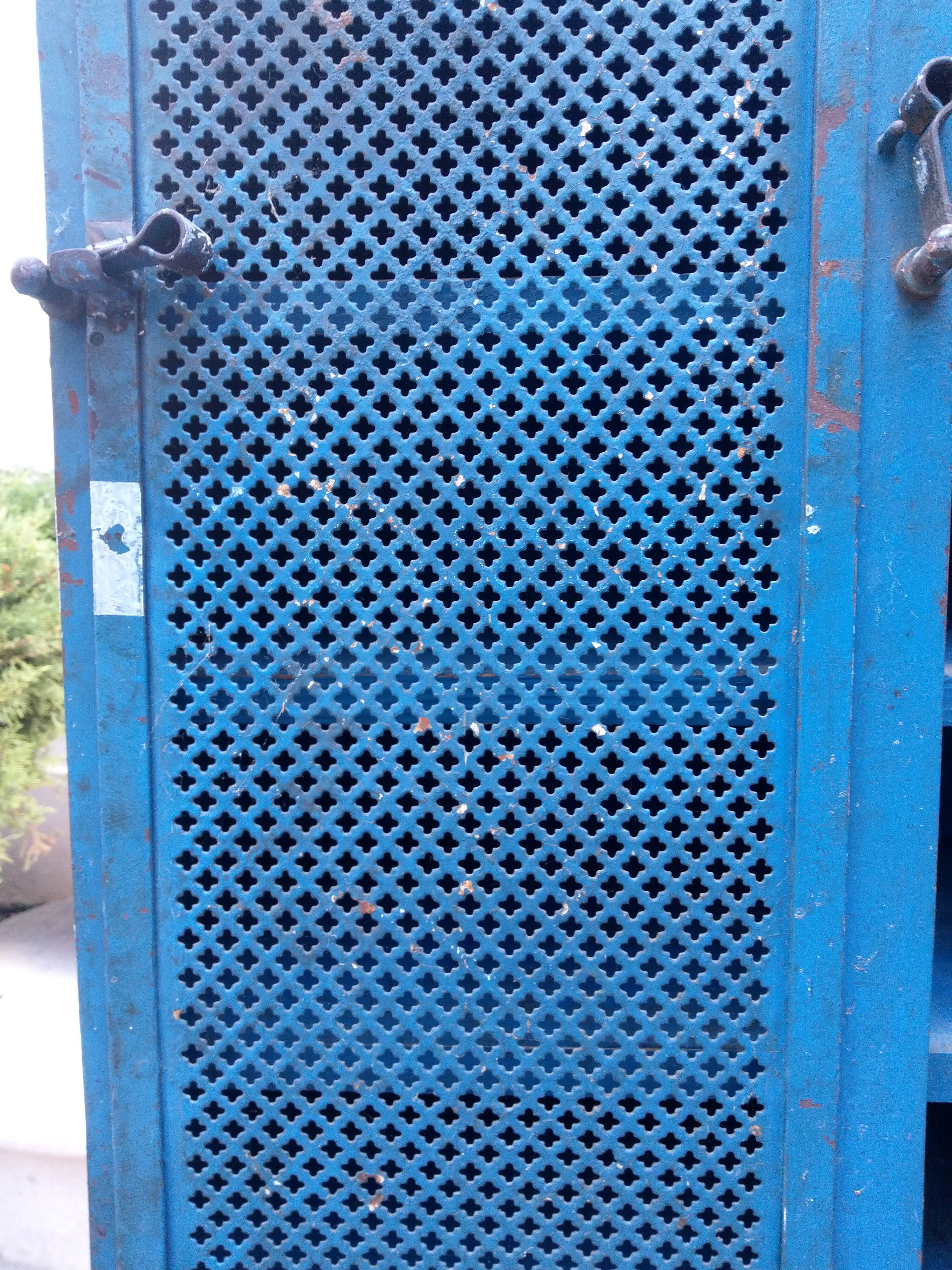 Vintage blue industrial cabinet, original condition, 1930s