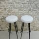 Pair of metal bar top stools in the 60s