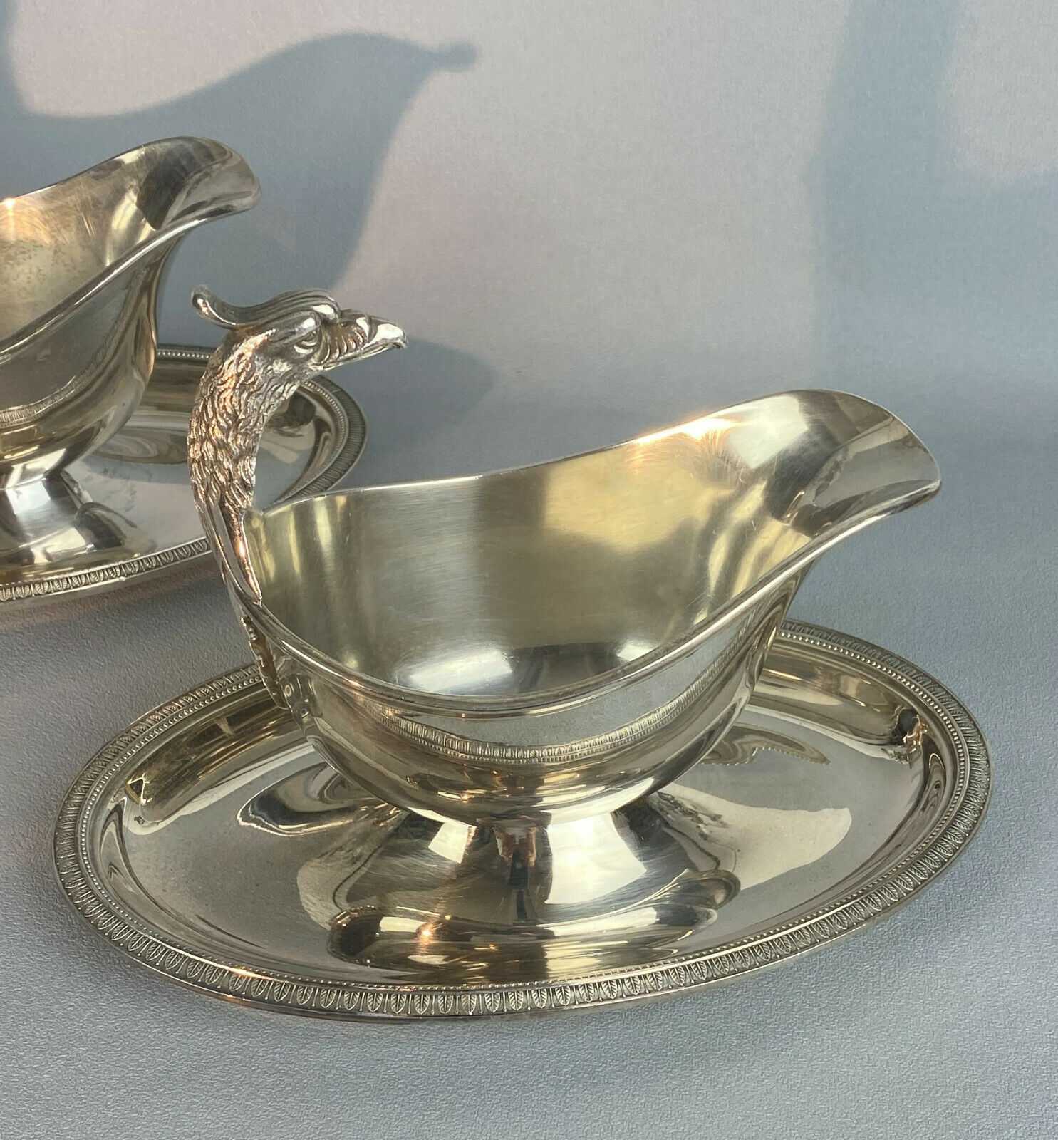Pair of gooseneck sausages model Malmaison by Maison Christofle XXth