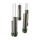 Suspension cascade of aluminum tubes with green glass
