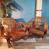 Bamboo armchairs Indochina 1940s
