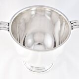 Silver metal champagne bucket with shell handles