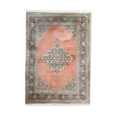 Oriental pakistani area rug orange wool carpet- 135x185cm