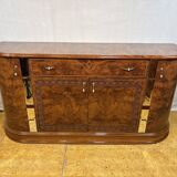 Buffet italien vintage des années 1980 – Effet noyer et miroir