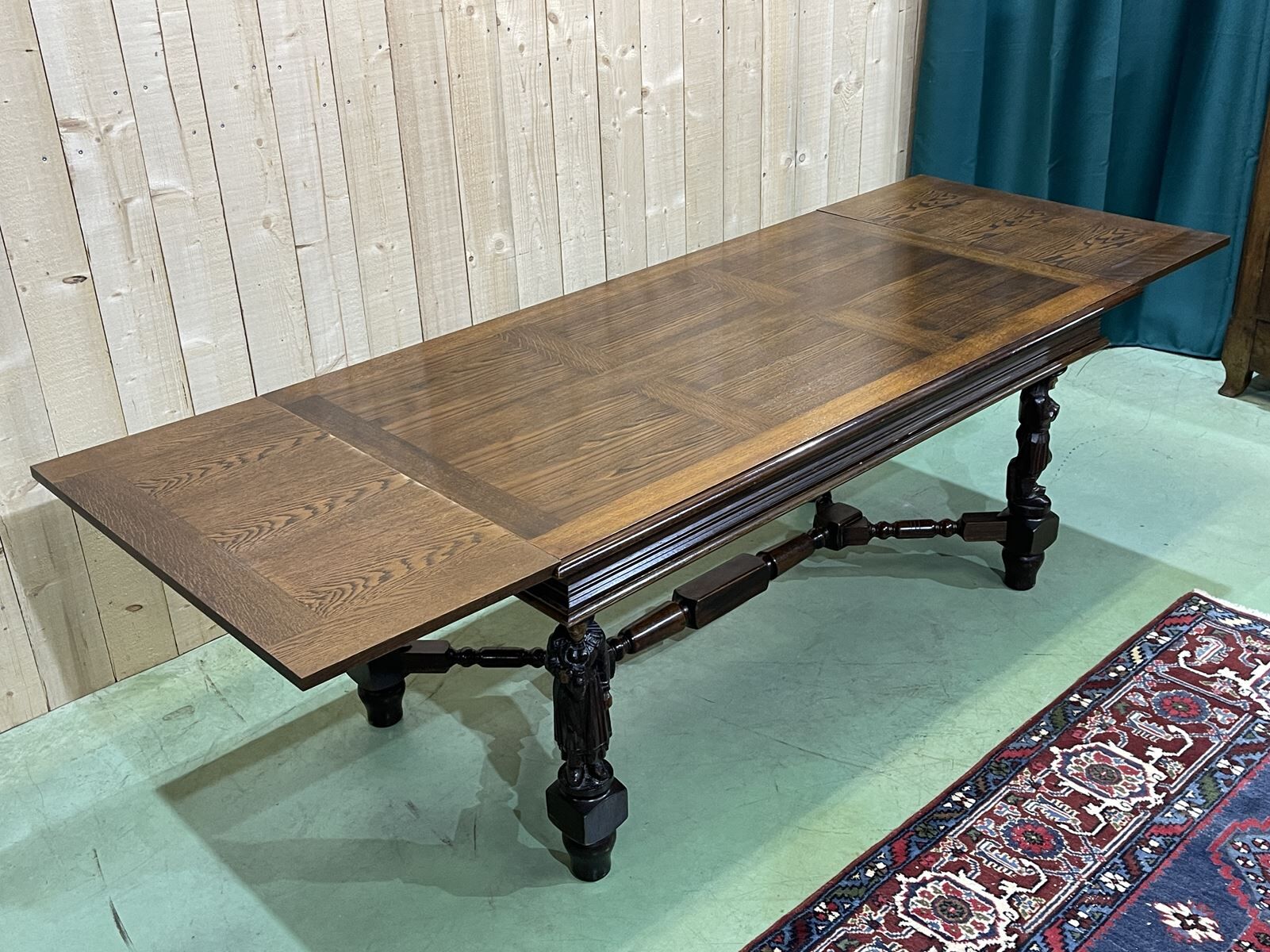 Breton oak dining table - 50s