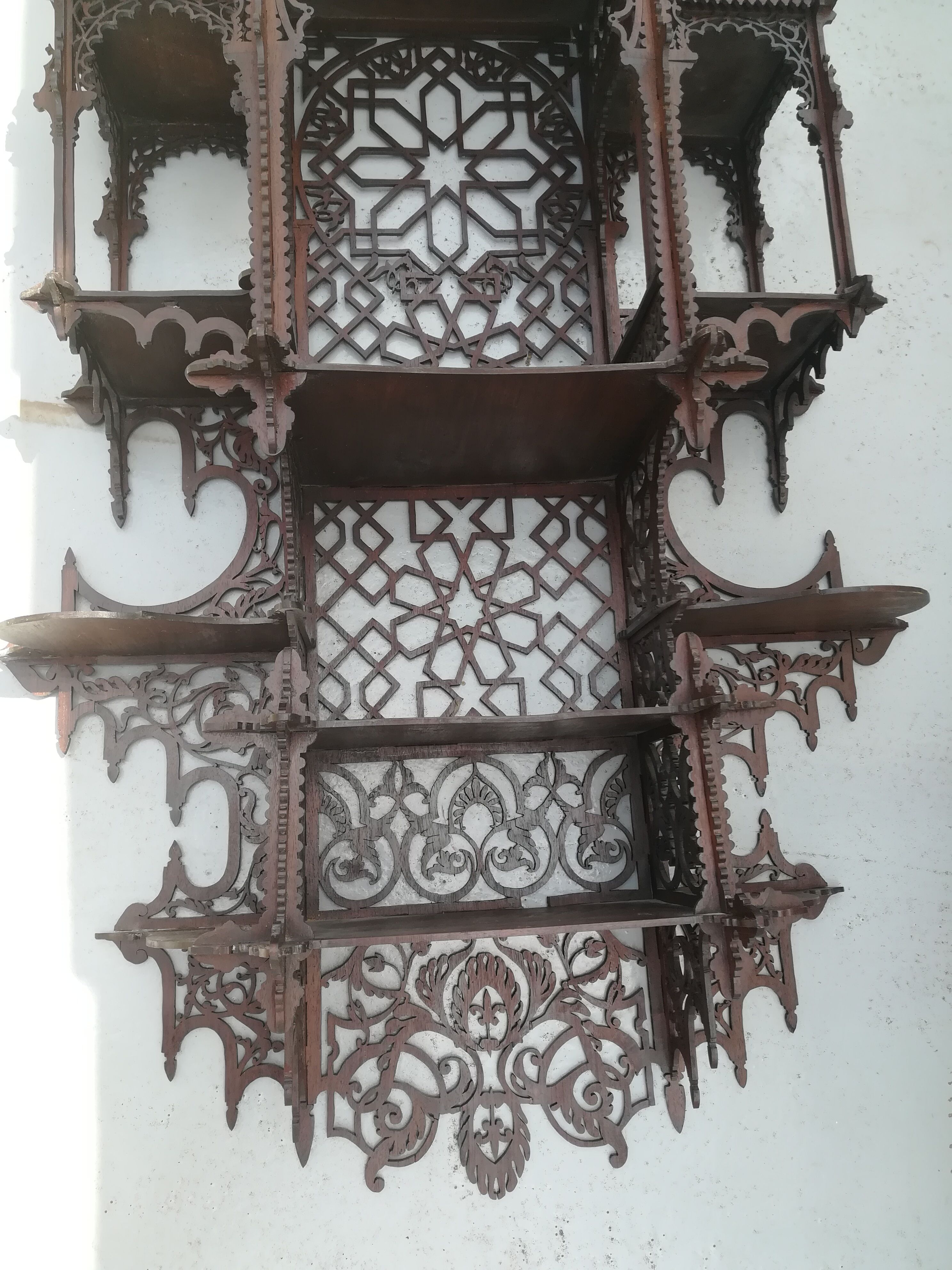 Oriental wooden shelf