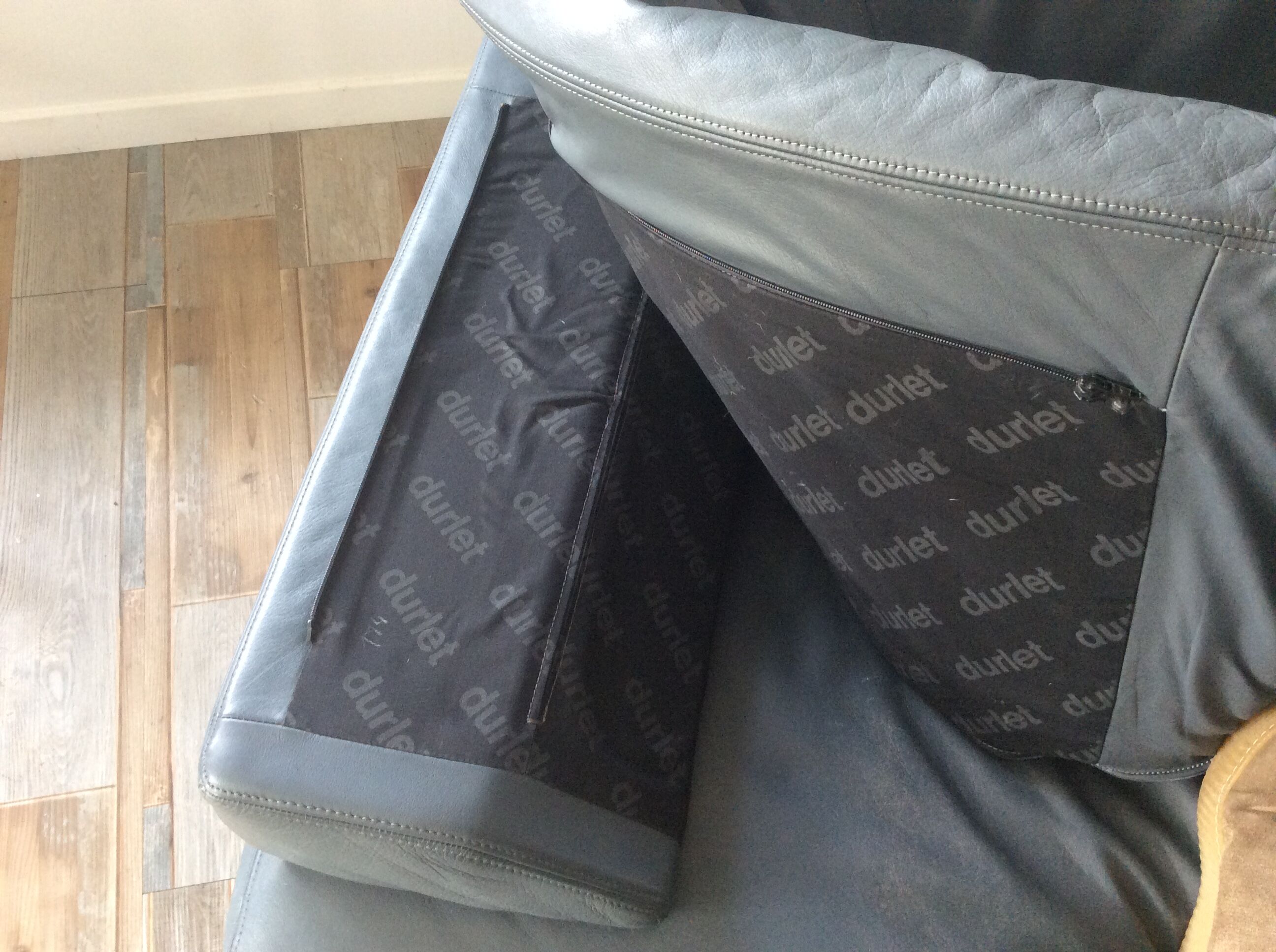 Cornelius de Durlet sofa in grey leather