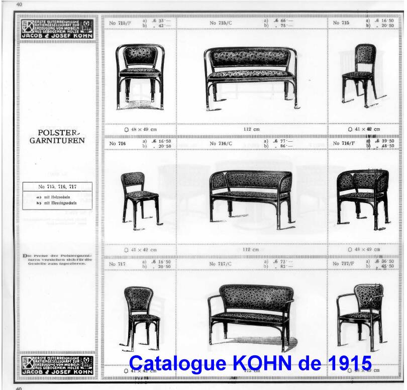Fauteuil n°715 de Gustave Siegel pour Kohn, 1905. Backhausen