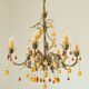 Italian vintage chandelier with Murano glass pendants.