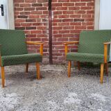 Pair of green Armchairs Tatra 1960