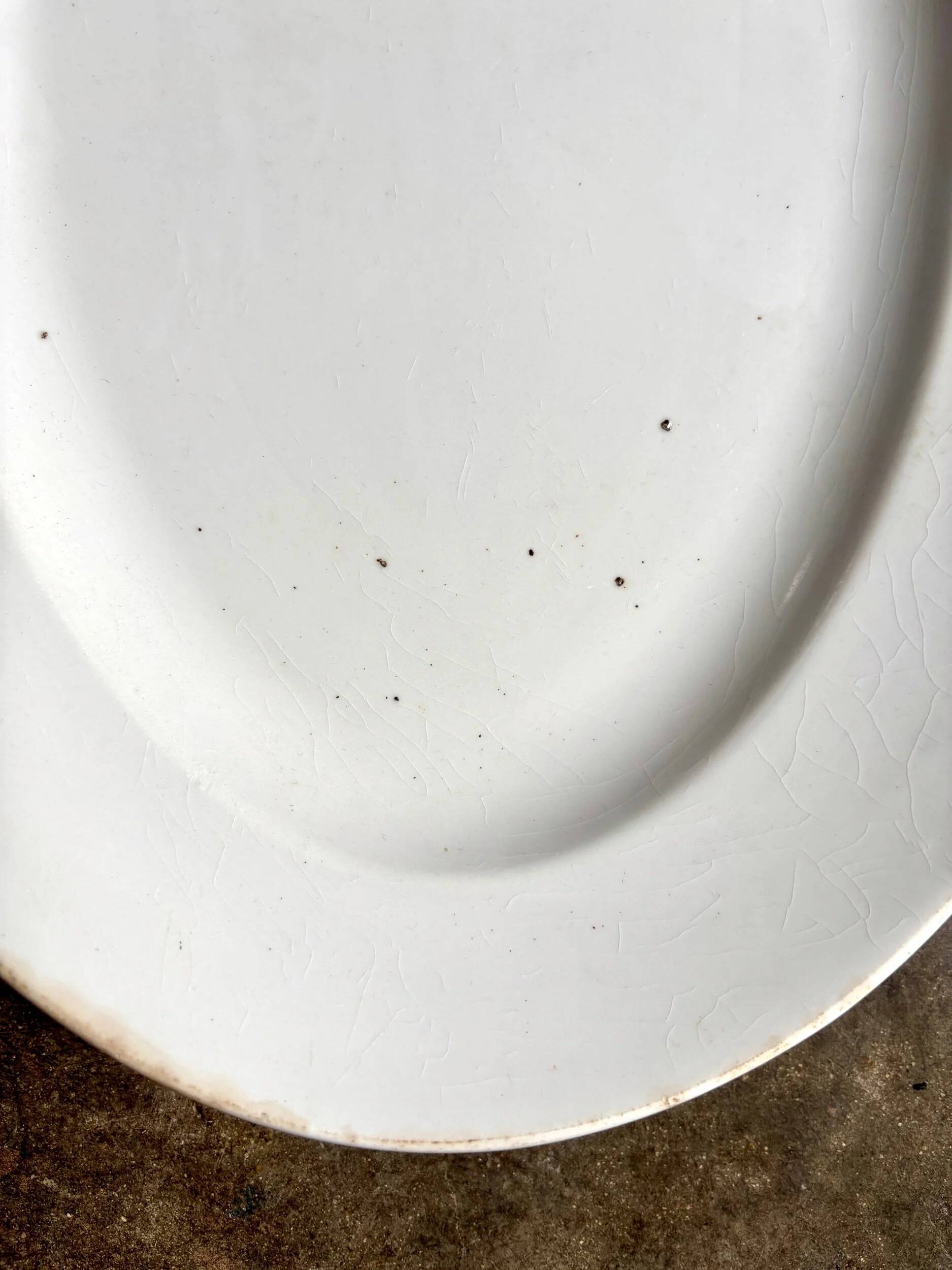 Creil & Montereau oval dish in white ironstone, "Labrador" service