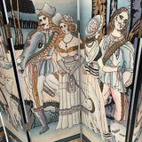 Six-panel painted screen, 20th century