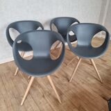 4 bucket chairs, M. Ballandat for Tonon Up, Italy