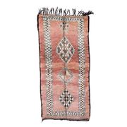 Tapis Marocain Boujad rose et Blue -124 x 248 cm
