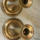 Pair of fluted column candlesticks in brass