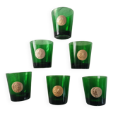 6 Vintage Byrrh / Dubonnet glasses