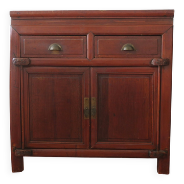 Cabinet ancien peint à 2 portes avec 2 tiroirs, 1910