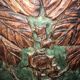 Old umbrella door art deco wooden plant motifs