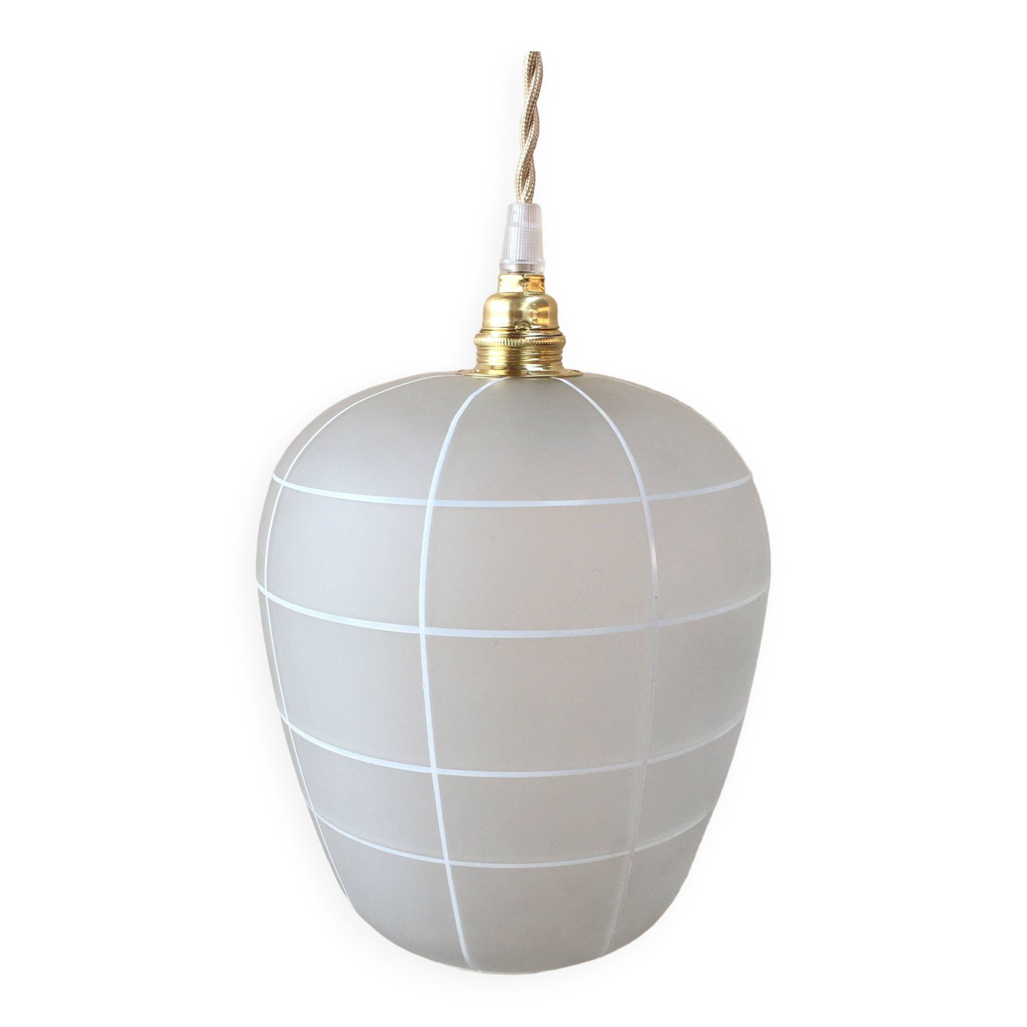 1950s frosted glass pendant light