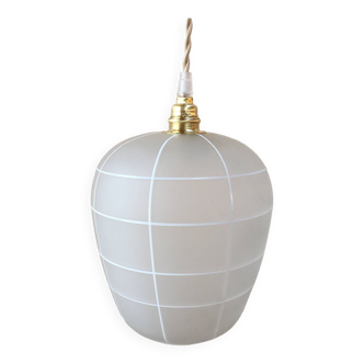 1950s frosted glass pendant light