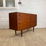 Double commode scandinave vintage en teck, années 60