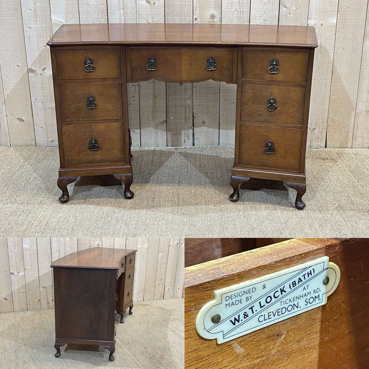 English walnut desk from the 1950s