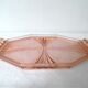 Art deco pink glass tray
