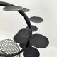 Candlestick sculpture in perforated iron clover motif