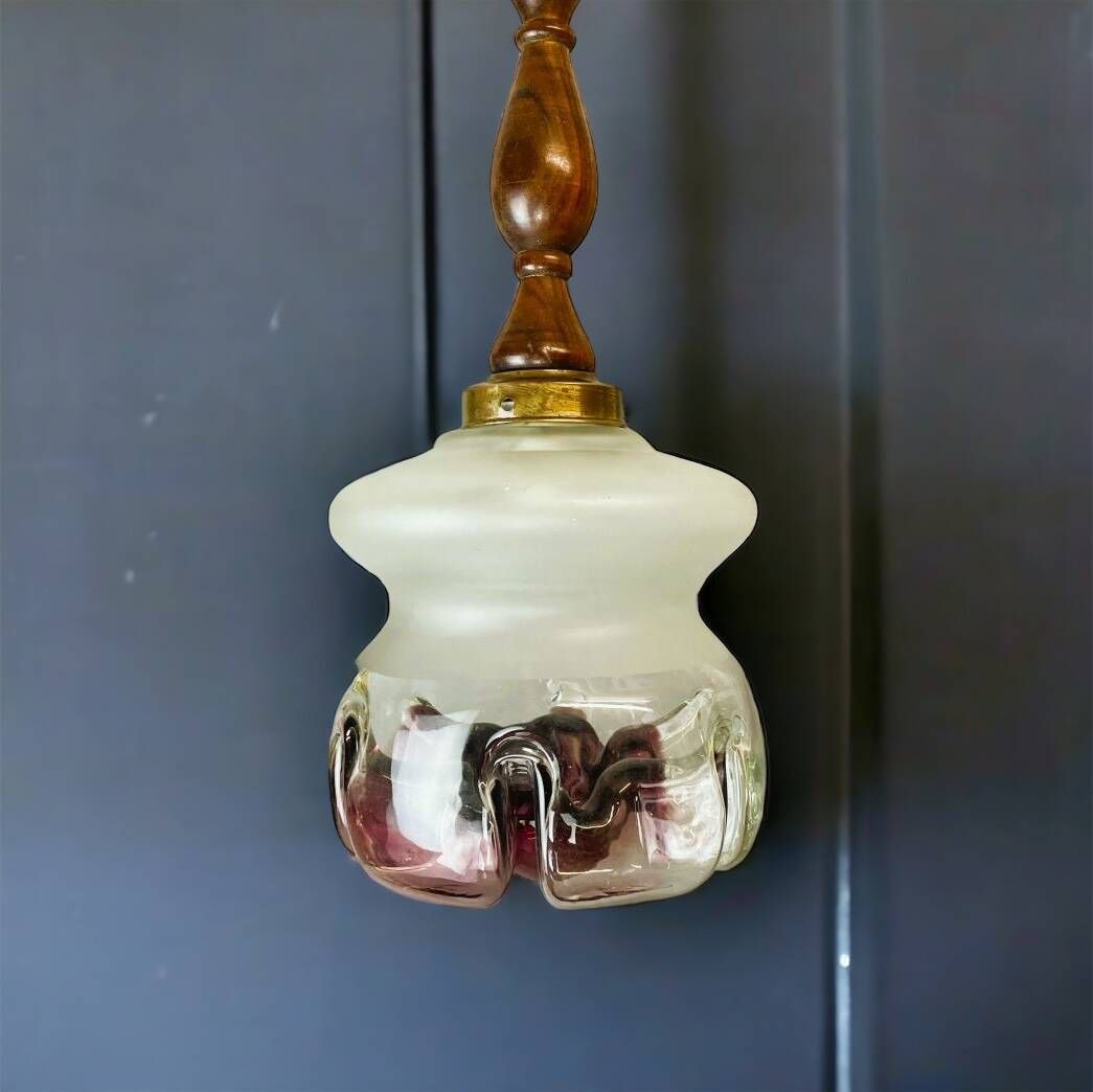 Purple art glass lamp in style of Mazzega, 1960s