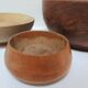 Three bowls solid wood turned patinated vintage