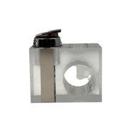 Briquet de table en lucite transparent de l'ère spatiale, Italie des années 1970