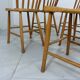 Set of 6 Antique Rustic Wooden Dining Chairs 1900